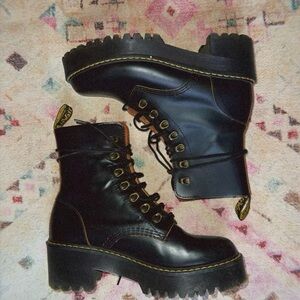 Dr. Martens Black Platform Combat Boots